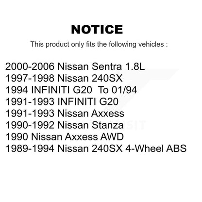 Semi-Metallic Disc Brake Pads Front PPF-D462 For Nissan Sentra 240SX Axxess G20