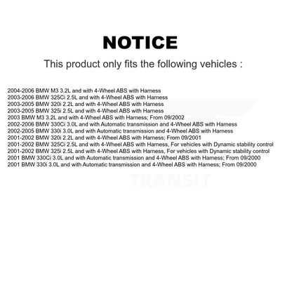 ABS Wheel Speed Sensor Rear SEN-2ABS0075 For BMW 330Ci 325i 325Ci M3 320i 330i