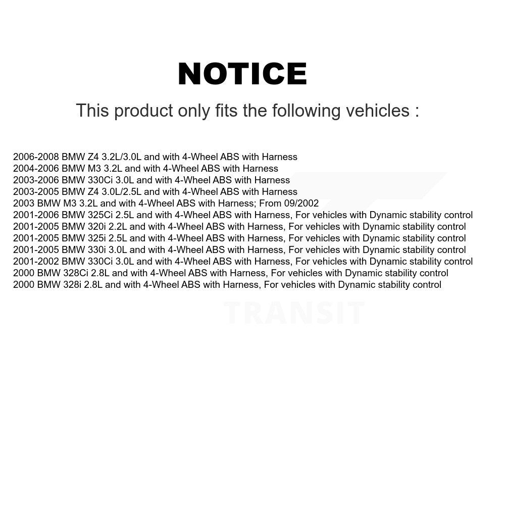 ABS Wheel Speed Sensor Front SEN-2ABS0077 For BMW Z4 330Ci 325i 325Ci M3 320i