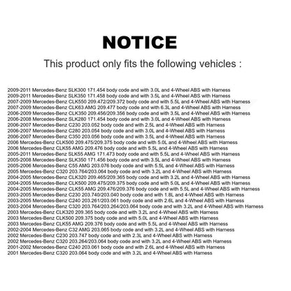 ABS Wheel Speed Sensor Front SEN-2ABS0087 For Mercedes-Benz C230 C240 SLK350 AMG