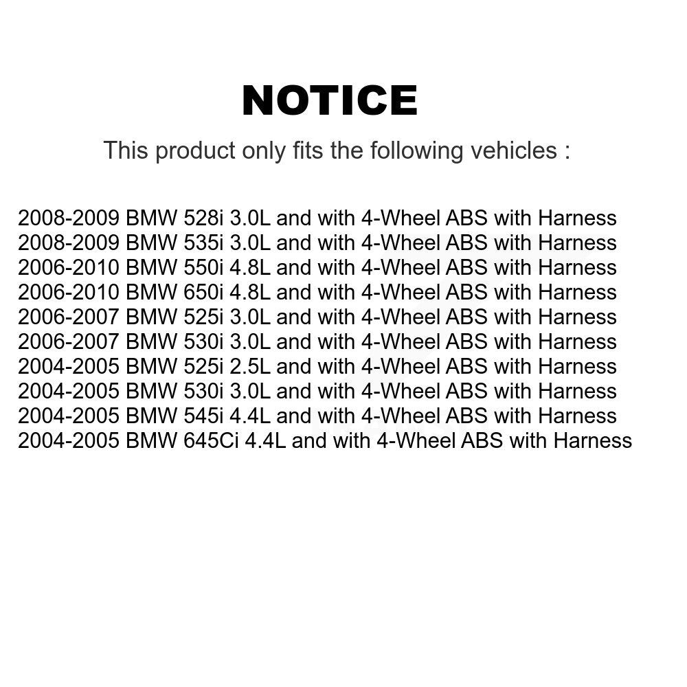 ABS Wheel Speed Sensor Front SEN-2ABS0098 For BMW 530i 650i 525i 645Ci 550i 528i