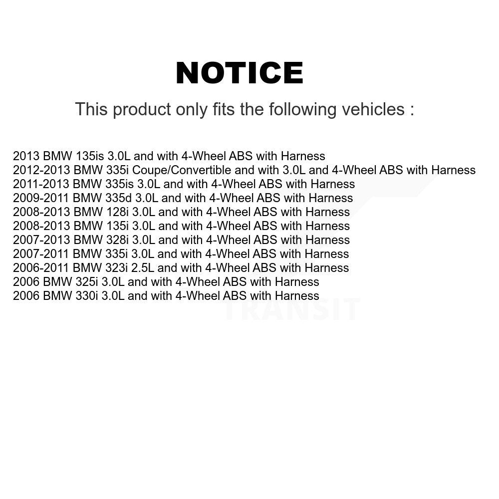 ABS Wheel Speed Sensor Front SEN-2ABS0099 For BMW 323i 328i 335i 128i 135i 325i
