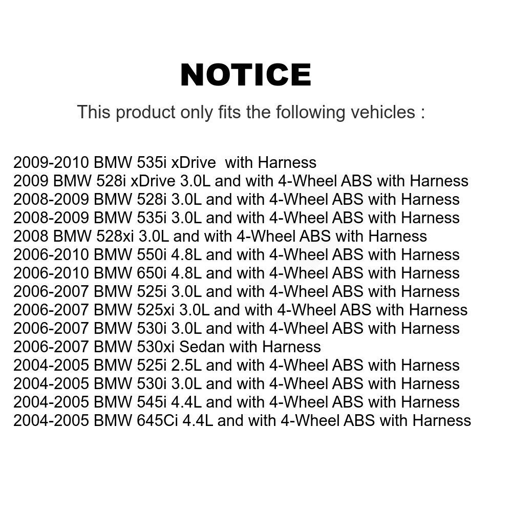 ABS Wheel Speed Sensor Rear SEN-2ABS0100 For BMW 530i 530xi 650i 525i 535i 645Ci