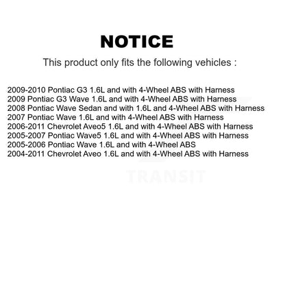 ABS Wheel Speed Sensor Front Right SEN-2ABS0131 For Chevrolet Aveo Pontiac Aveo5