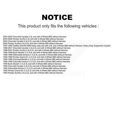 ABS Wheel Speed Sensor SEN-2ABS0158 For Chevrolet Pontiac Cavalier Sunfire Grand