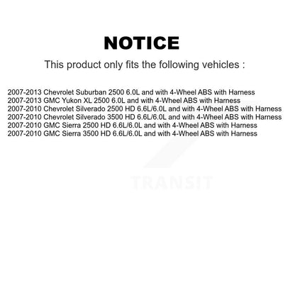 ABS Wheel Speed Sensor Front SEN-2ABS0181 For Chevrolet GMC Sierra 2500 HD 3500
