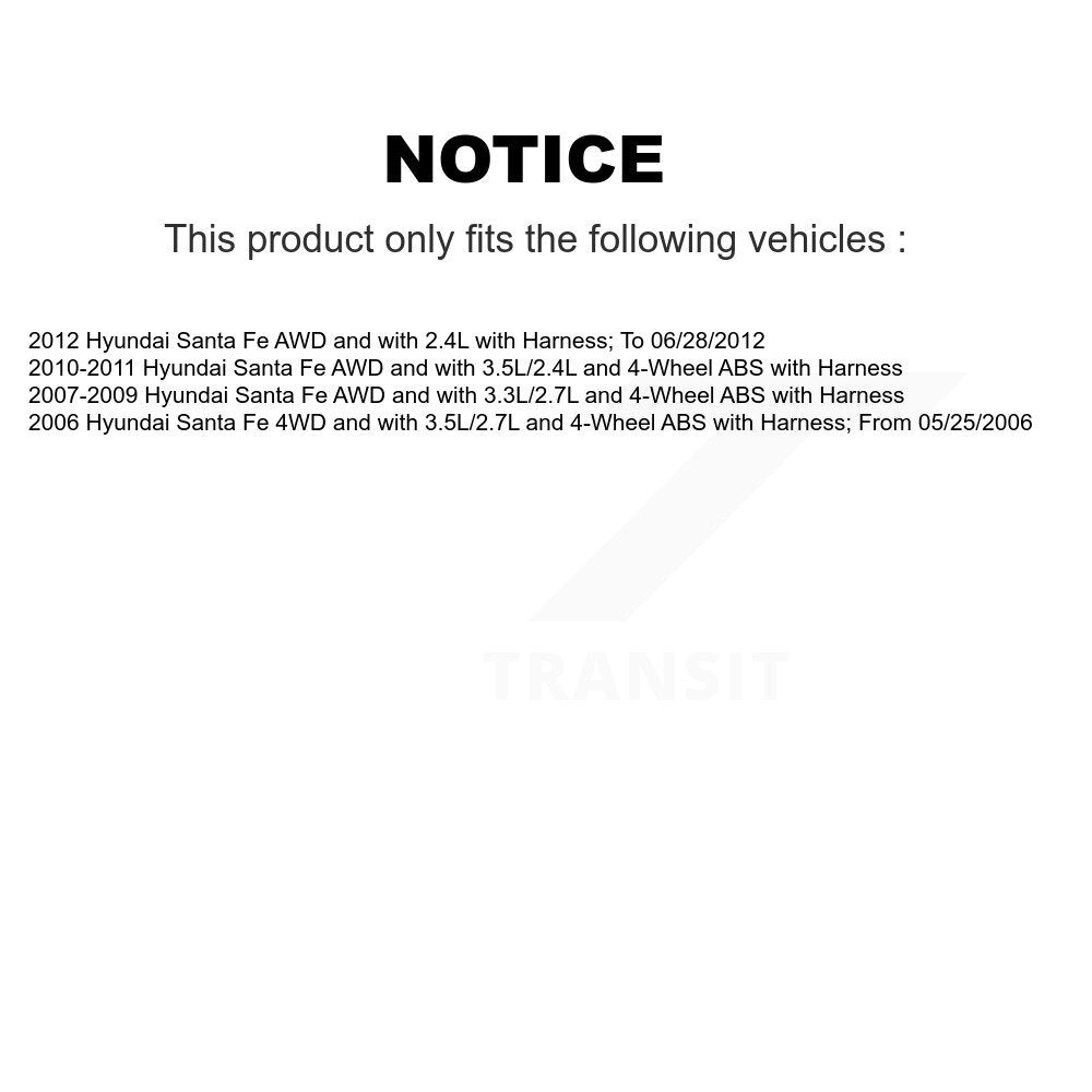 ABS Wheel Speed Sensor Rear Left SEN-2ABS0211 For Hyundai Santa Fe
