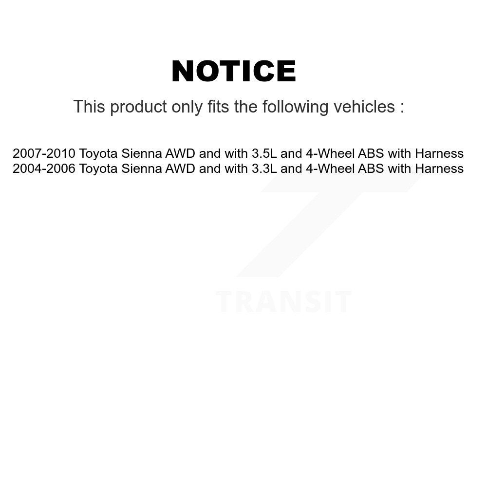 ABS Wheel Speed Sensor Rear Left SEN-2ABS0223 For Toyota Sienna with Harness