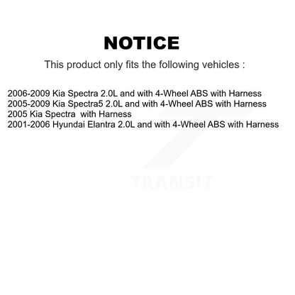 ABS Wheel Speed Sensor Rear Left SEN-2ABS0252 For Hyundai Elantra Kia Spectra