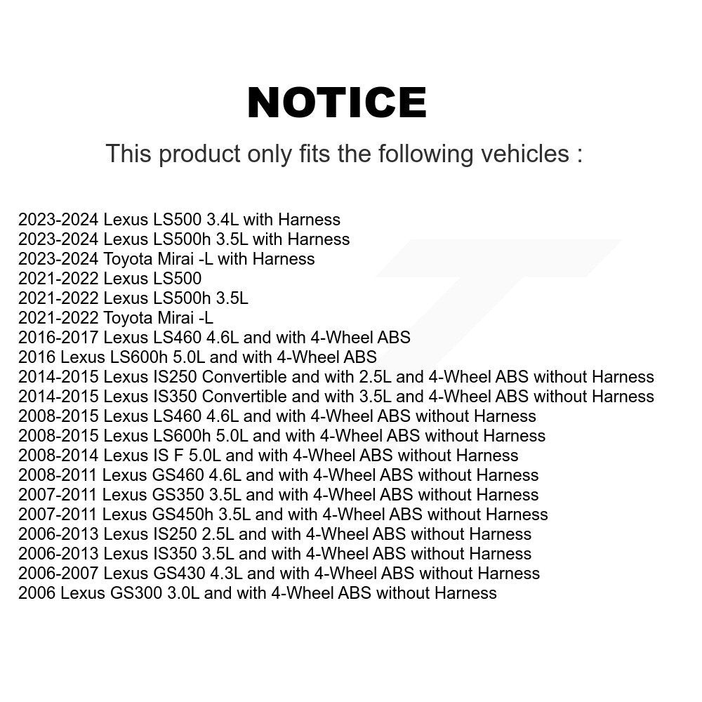 ABS Wheel Speed Sensor Rear SEN-2ABS0312 For Lexus IS250 IS350 LS460 GS350 GS300