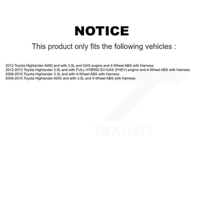 ABS Wheel Speed Sensor Rear Left SEN-2ABS0315 For Toyota Highlander with Harness