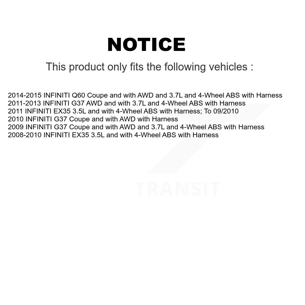 ABS Wheel Speed Sensor Front SEN-2ABS0334 For INFINITI G37 EX35 Q60