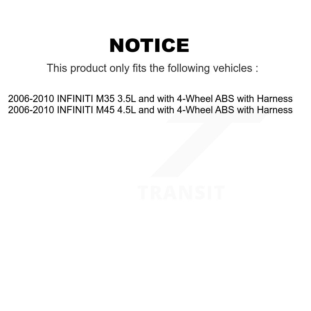 ABS Wheel Speed Sensor Front SEN-2ABS0335 For INFINITI M35 M45 with Harness