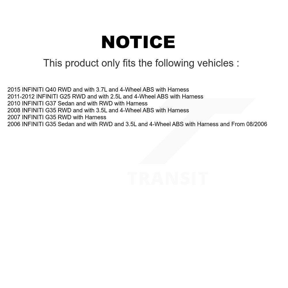 ABS Wheel Speed Sensor Front SEN-2ABS0336 For INFINITI G35 G37 G25 Q40