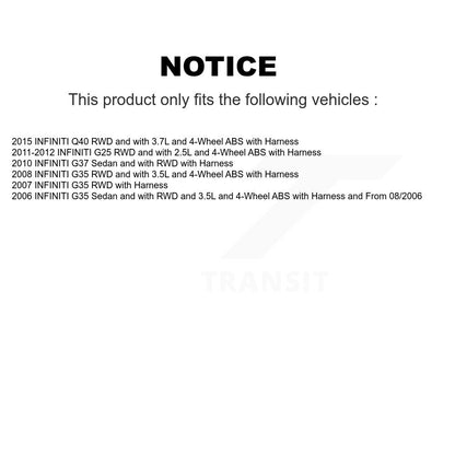 ABS Wheel Speed Sensor Front SEN-2ABS0336 For INFINITI G35 G37 G25 Q40