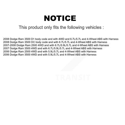 ABS Wheel Speed Sensor Front SEN-2ABS0343 For Dodge Ram 3500 2500 with Harness