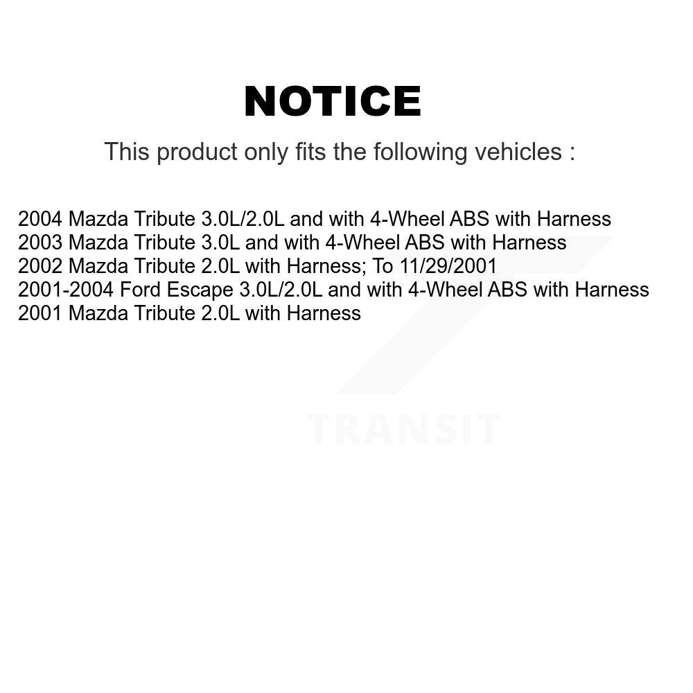 ABS Wheel Speed Sensor Rear Right SEN-2ABS0352 For Ford Escape Mazda Tribute