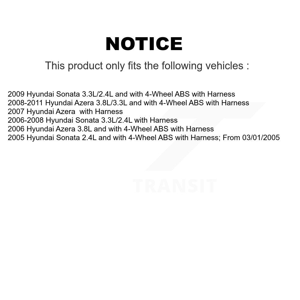 ABS Wheel Speed Sensor Front Right SEN-2ABS0368 For Hyundai Sonata Azera