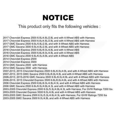 ABS Wheel Speed Sensor Front SEN-2ABS0457 For GMC Chevrolet Savana 2500 Express