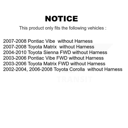 ABS Wheel Speed Sensor Rear SEN-2ABS0464 For Toyota Corolla Matrix Sienna Vibe