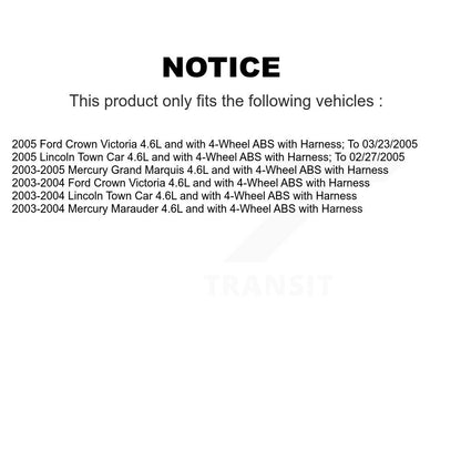 ABS Wheel Speed Sensor Front SEN-2ABS0480 For Mercury Lincoln Town Car Grand