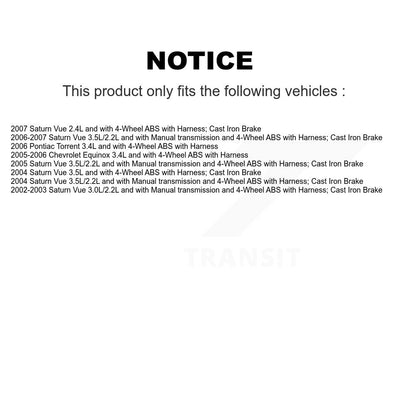 ABS Wheel Speed Sensor Front SEN-2ABS0531 For Saturn Vue Chevrolet Equinox