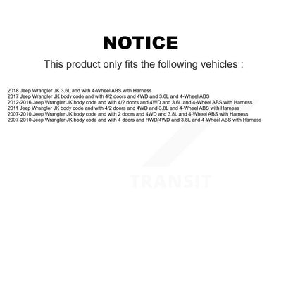 ABS Wheel Speed Sensor Front SEN-2ABS0598 For Jeep Wrangler JK