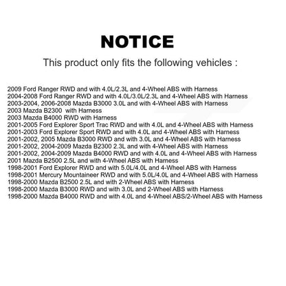 ABS Wheel Speed Sensor Front SEN-2ABS0681 For Ford Ranger Mazda B4000 Explorer