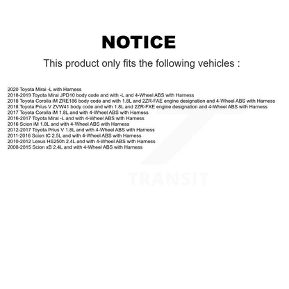 ABS Wheel Speed Sensor Front Left SEN-2ABS0730 For Toyota Prius V Scion Corolla