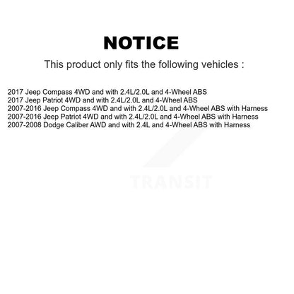 ABS Wheel Speed Sensor Rear Left SEN-2ABS0811 For Jeep Patriot Compass Dodge