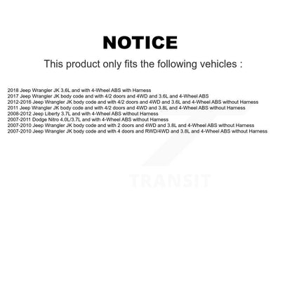 ABS Wheel Speed Sensor Rear SEN-2ABS0813 For Jeep Wrangler Liberty JK Dodge