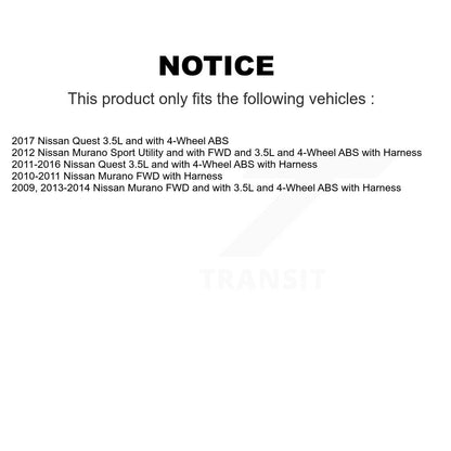 ABS Wheel Speed Sensor Rear SEN-2ABS0855 For Nissan Murano Quest