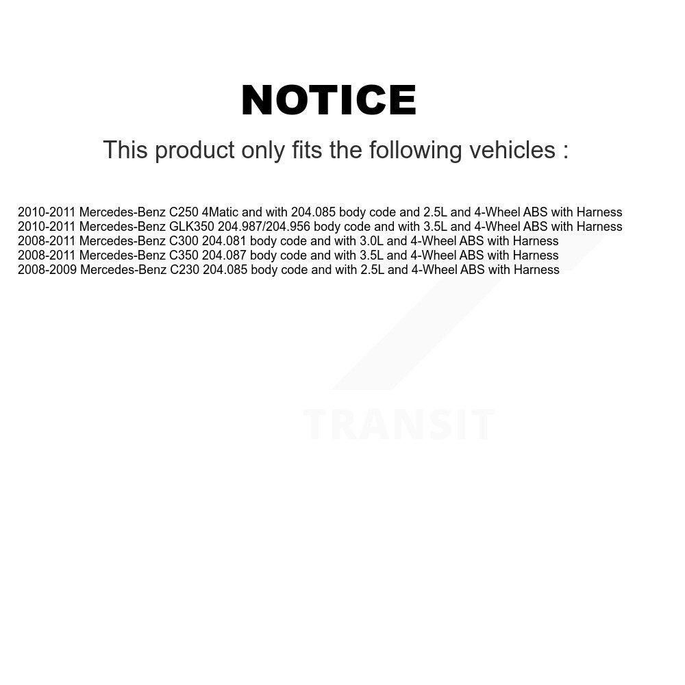 ABS Wheel Speed Sensor Front SEN-2ABS0868 For Mercedes-Benz GLK350 C300 C250