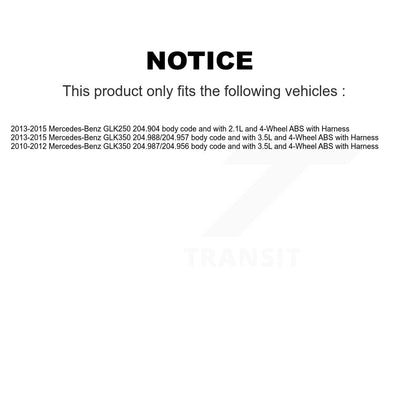 ABS Wheel Speed Sensor Rear SEN-2ABS0893 For Mercedes-Benz GLK350 GLK250