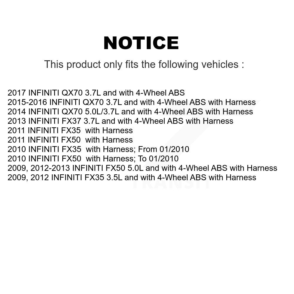 ABS Wheel Speed Sensor Front SEN-2ABS0908 For INFINITI FX35 QX70 FX50 FX37