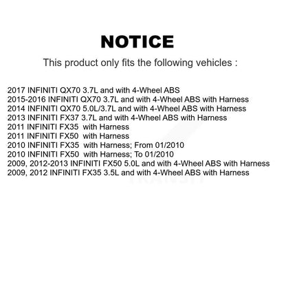 ABS Wheel Speed Sensor Front SEN-2ABS0908 For INFINITI FX35 QX70 FX50 FX37