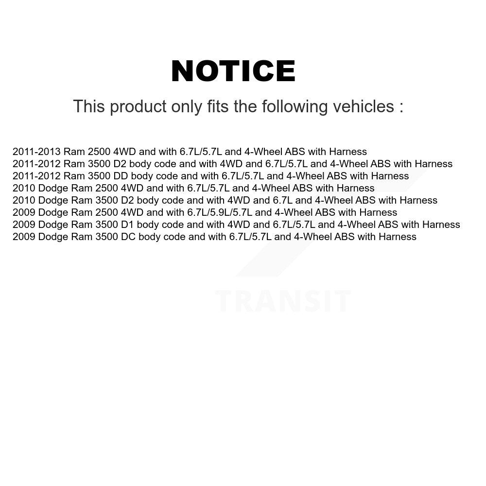 ABS Wheel Speed Sensor Front SEN-2ABS0944 For Ram 3500 2500 Dodge with Harness