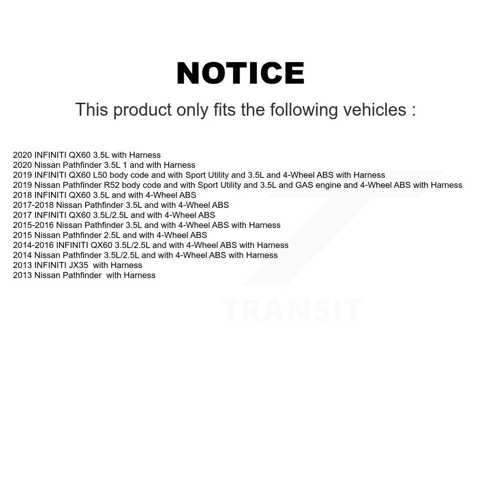 ABS Wheel Speed Sensor Rear Left SEN-2ABS0947 For Nissan Pathfinder INFINITI