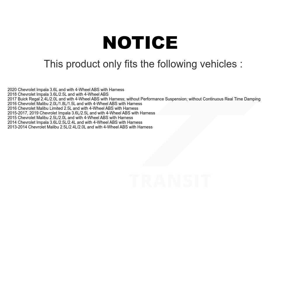 ABS Wheel Speed Sensor Front SEN-2ABS0997 For Chevrolet Malibu Impala Limited