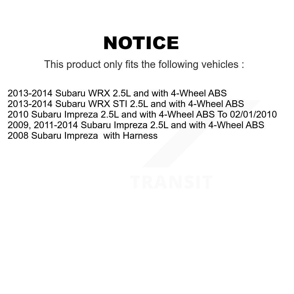 ABS Wheel Speed Sensor Rear Left SEN-2ABS1115 For Subaru Impreza WRX STI