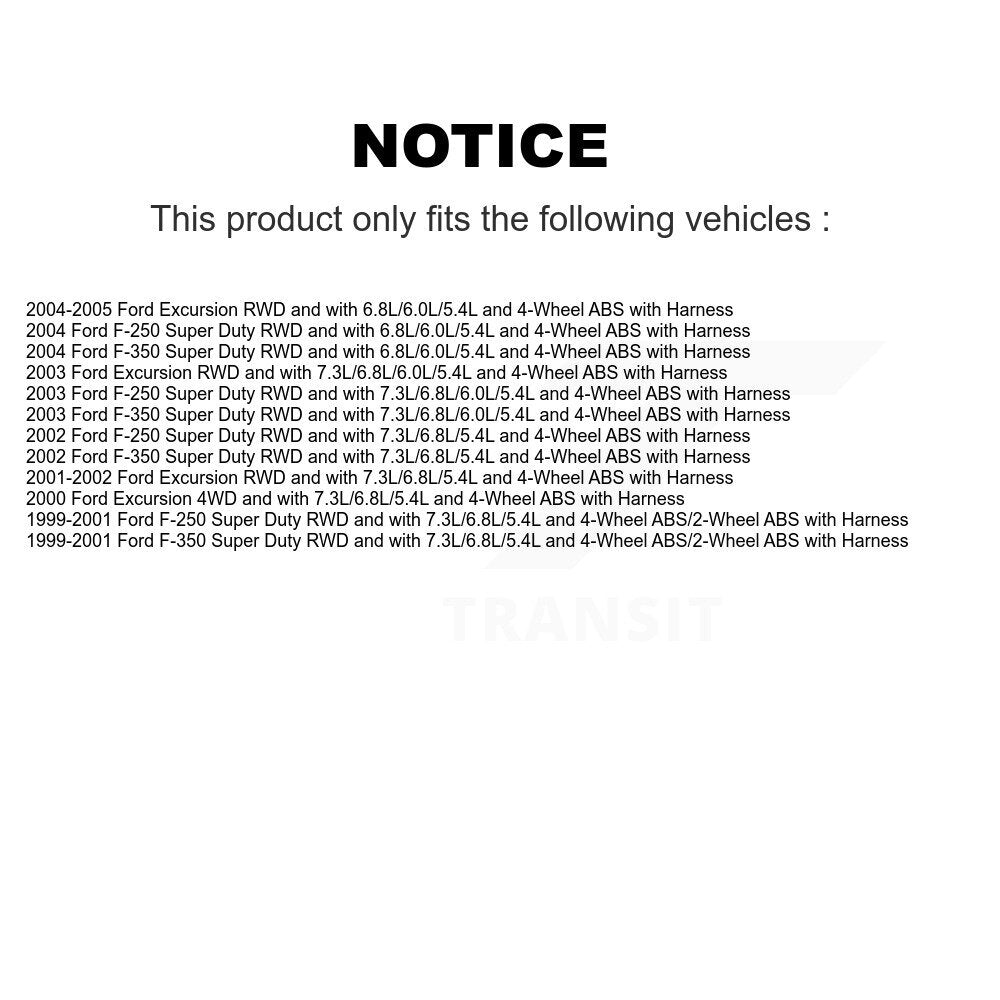 ABS Wheel Speed Sensor Front Left SEN-2ABS1150 For Ford F-350 Super Duty F-250