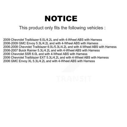 ABS Wheel Speed Sensor Rear SEN-2ABS1166 For Chevrolet Trailblazer GMC Envoy XL