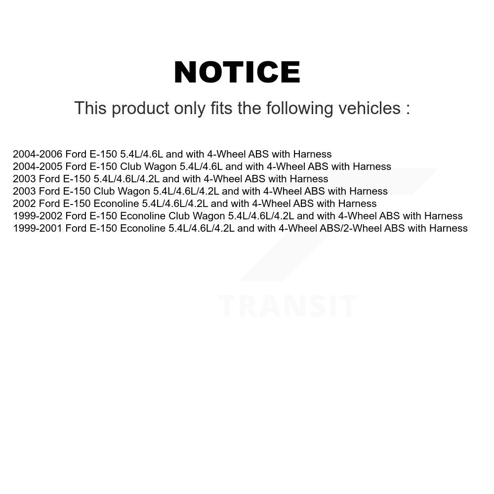 ABS Wheel Speed Sensor Front Left SEN-2ABS1228 For Ford E-150 Econoline Club