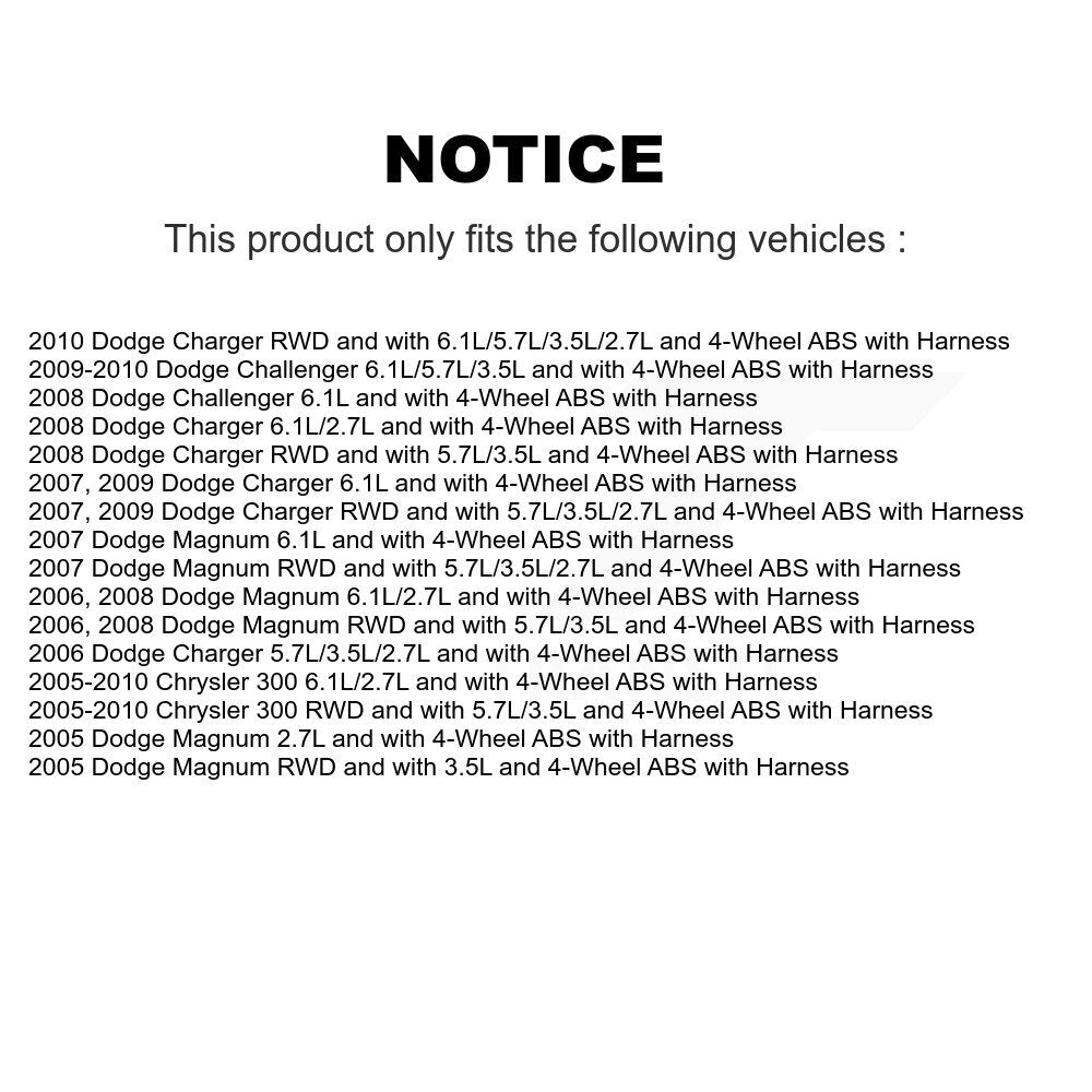 ABS Wheel Speed Sensor Rear Left SEN-2ABS1247 For Dodge Chrysler 300 Charger