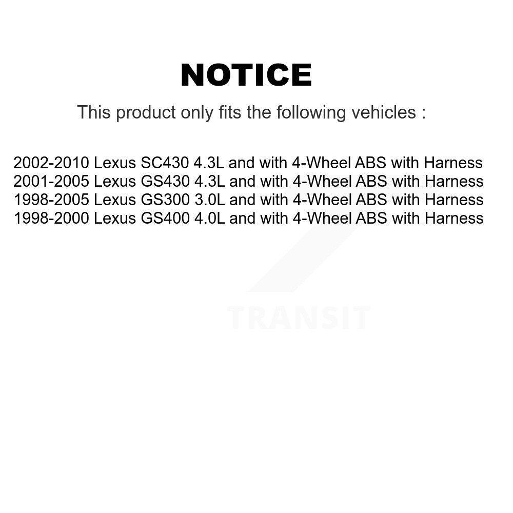 ABS Wheel Speed Sensor Front Left SEN-2ABS1251 For Lexus SC430 GS300 GS400 GS430