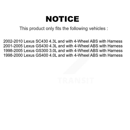 ABS Wheel Speed Sensor Front Left SEN-2ABS1251 For Lexus SC430 GS300 GS400 GS430