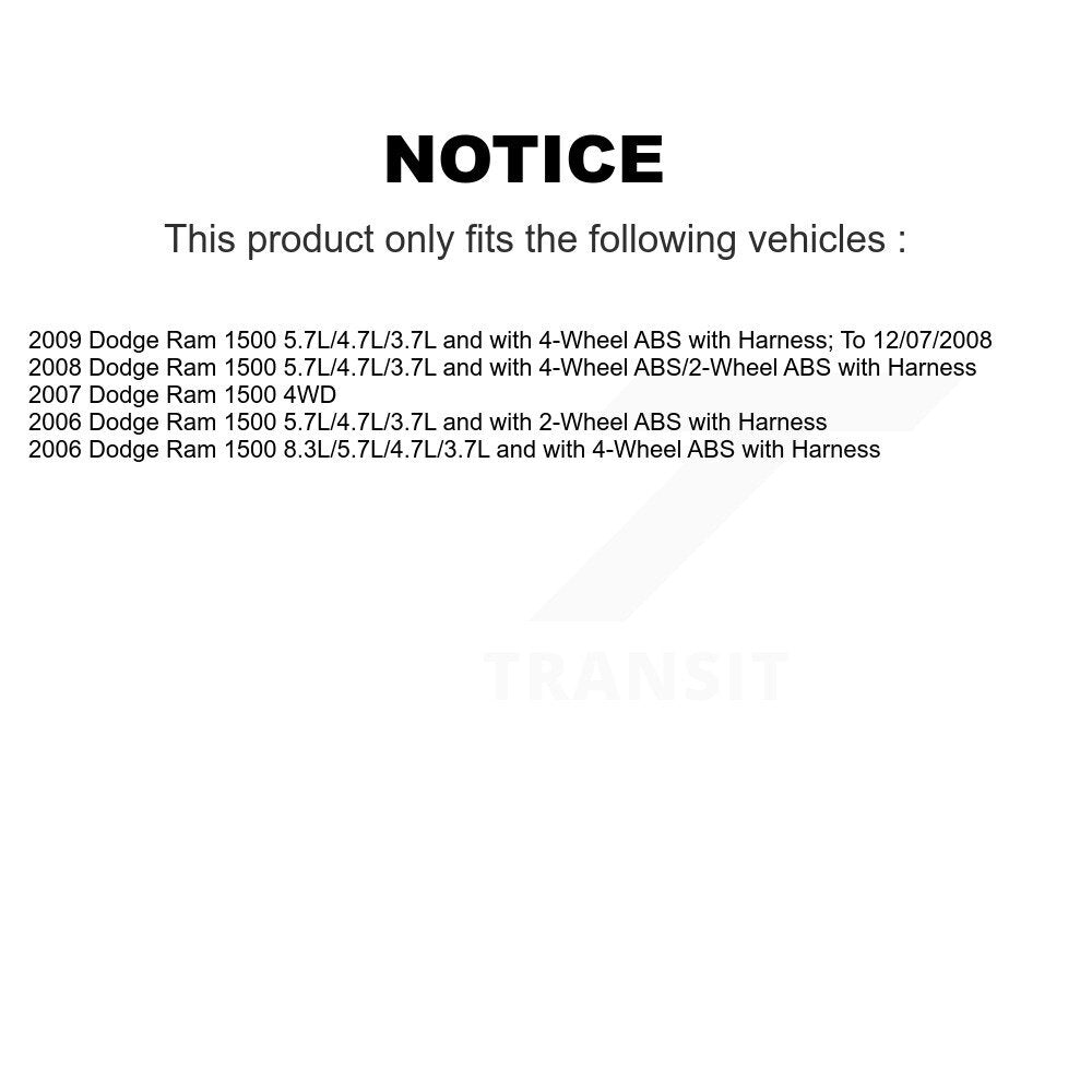 ABS Wheel Speed Sensor Front SEN-2ABS1259 For Dodge Ram 1500