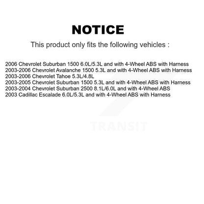 ABS Wheel Speed Sensor Rear SEN-2ABS1268 For Chevrolet Avalanche 1500 Tahoe 2500