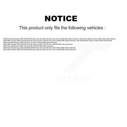 ABS Wheel Speed Sensor Rear SEN-2ABS1548 For Chevrolet Express 3500 GMC Savana