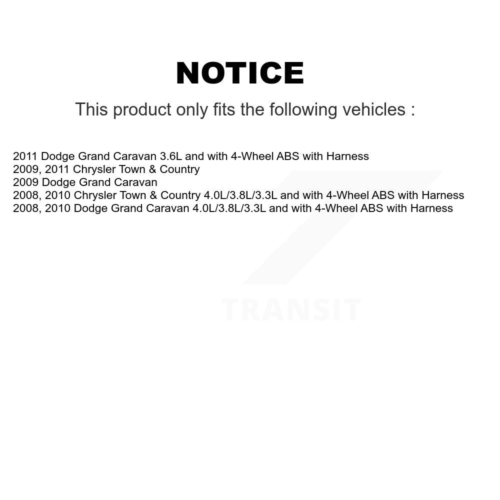 ABS Wheel Speed Sensor Front SEN-2ABS1556 For Dodge Grand Caravan Chrysler Town